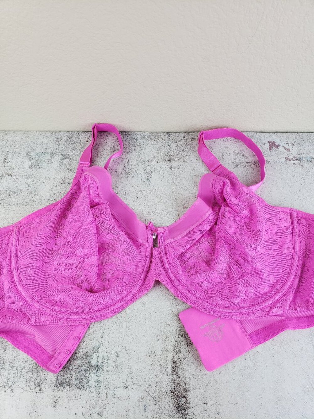 Curvy Couture FLIRT No Show Lace Unlined Underwire Bra Pink size 40G T-Shirt Bra - Picture 2 of 11